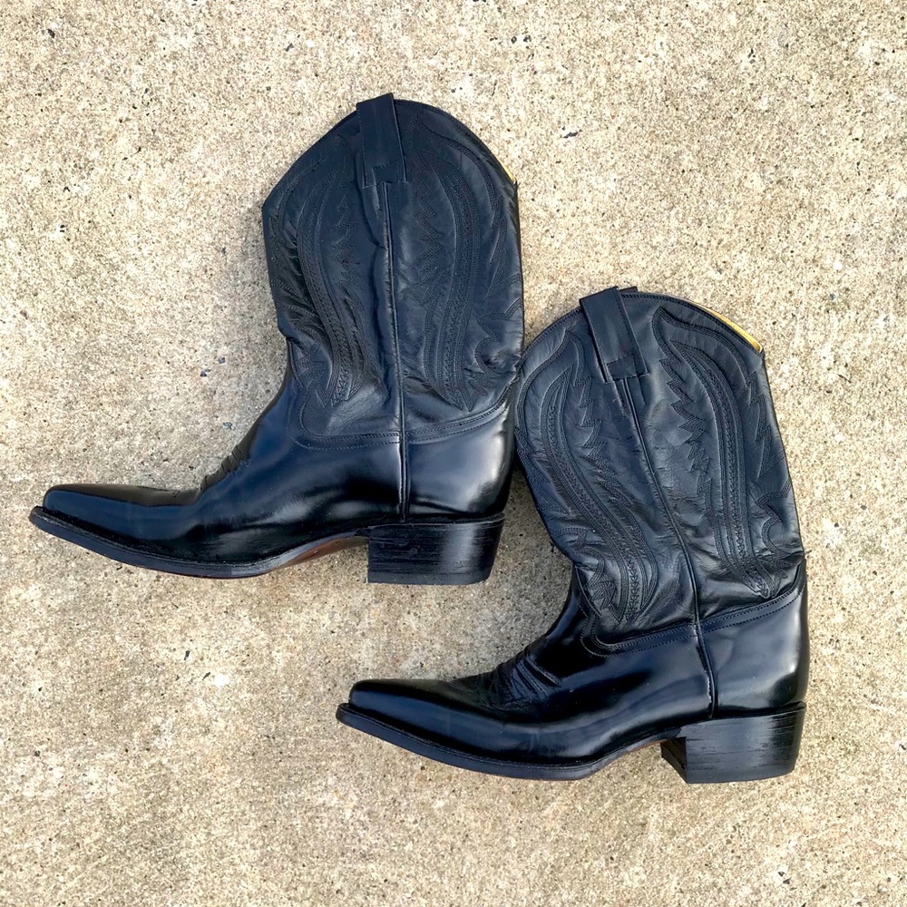 Armenta Black Leather Cowboy Boots Size 14 N